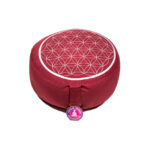 Cuscino Meditazione 'Fiore della Vita' Rosso/Argento