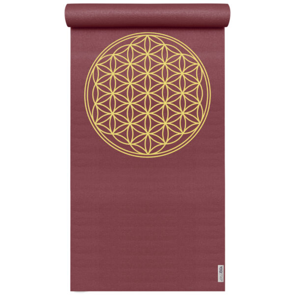 Tappetino YOGISTAR Yogimat BASIC 'Flower Of Life' (Bordeaux) 4MM