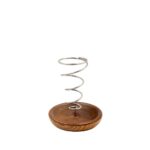 Sostegno Spirale Palo Santo e Smudge in Acciaio con Base in Legno Marrone