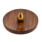 Portaincenso Piatto Legno e Goccia Ottone