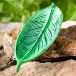 Portaincenso Foglia in Metallo Verde (25x9CM)